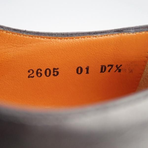 極美品★(伊)サントーニ SIZE 7.5【★Uチップ/2605】カーフ/黒/メンズ/Santoni★f654
