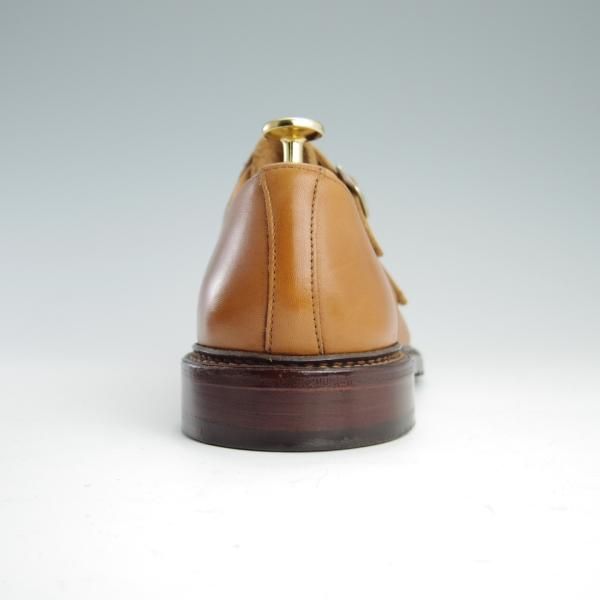 極美品★トリッカーズ SIZE 7.5【定価￥81,000-★ダブルモンク/Rufus】7824/カーフ/薄茶/メンズ/Tricker's★f656