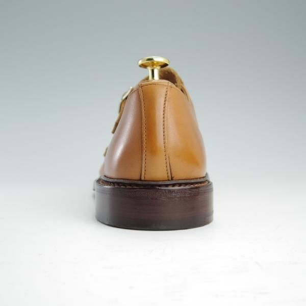 極美品★トリッカーズ SIZE 7.5【定価￥81,000-★ダブルモンク/Rufus】7824/カーフ/薄茶/メンズ/Tricker's★f656