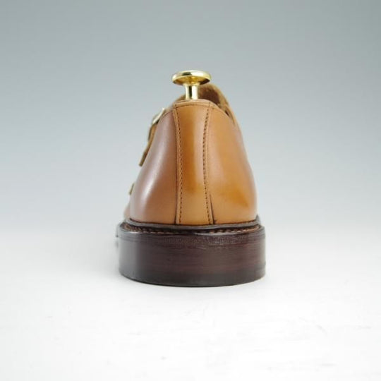 極美品★トリッカーズ SIZE 7.5【定価￥81,000-★ダブルモンク/Rufus】7824/カーフ/薄茶/メンズ/Tricker's★f656