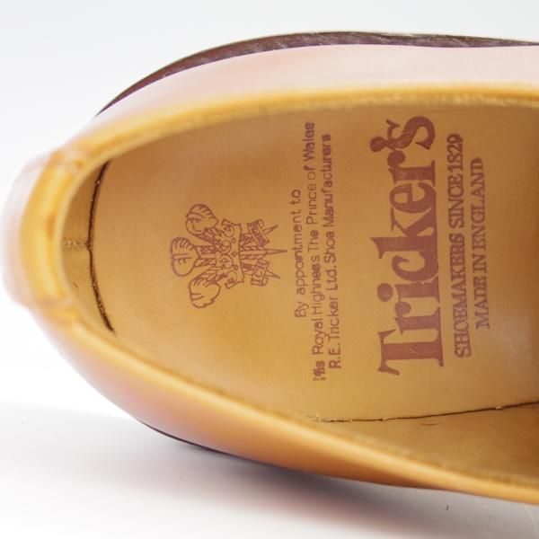 極美品★トリッカーズ SIZE 7.5【定価￥81,000-★ダブルモンク/Rufus】7824/カーフ/薄茶/メンズ/Tricker's★f656