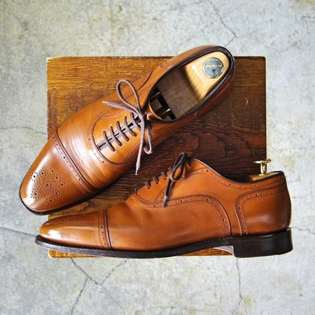 美品★チャーチ 70F/UK7【貴重★Exclusive Leather/ベティスカーフ/119ラスト】Tenby/セミブローグ/茶/メンズ/Church's★f657