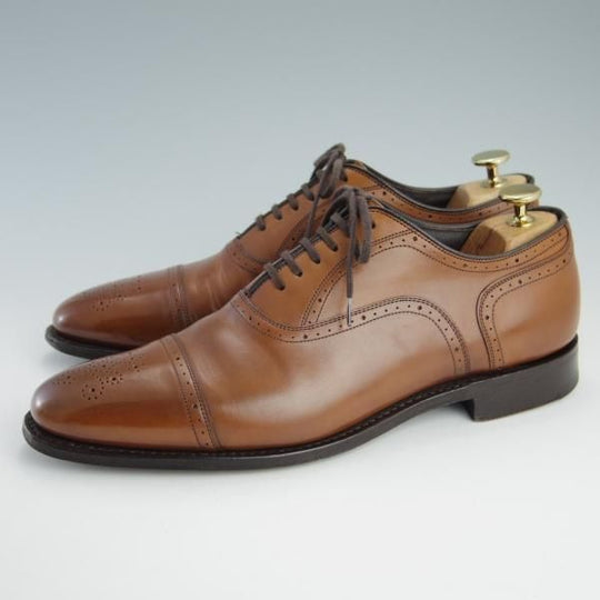 美品★チャーチ 70F/UK7【貴重★Exclusive Leather/ベティスカーフ/119ラスト】Tenby/セミブローグ/茶/メンズ/Church's★f657