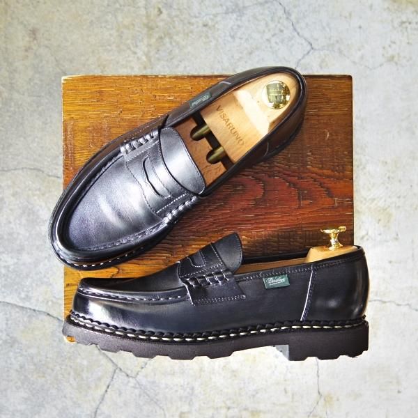 極美品★パラブーツ SIZE 5.5【定価￥71,500-★ランス/REIMS】コインローファー/リスレザー/マルシェソール/黒/NOIR/Paraboot★f658