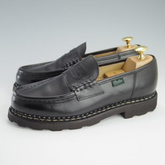 極美品★パラブーツ SIZE 5.5【定価￥71,500-★ランス/REIMS】コインローファー/リスレザー/マルシェソール/黒/NOIR/Paraboot★f658