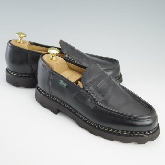 極美品★パラブーツ SIZE 5.5【定価￥71,500-★ランス/REIMS】コインローファー/リスレザー/マルシェソール/黒/NOIR/Paraboot★f658