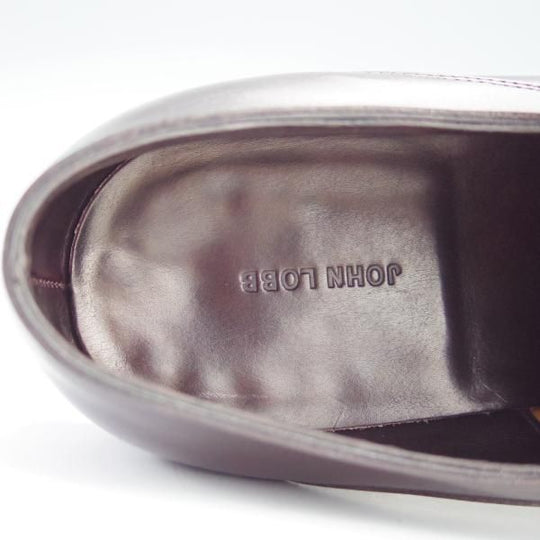 美品★ジョンロブ 8E【定価￥277,200-★プレステージライン/BECKETTS】8000ラスト/ミュージアムカーフ/PLUM/赤茶/JOHN LOBB★f660