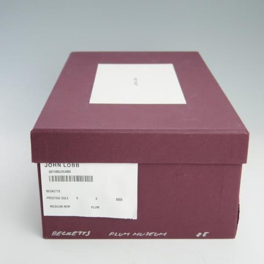 美品★ジョンロブ 8E【定価￥277,200-★プレステージライン/BECKETTS】8000ラスト/ミュージアムカーフ/PLUM/赤茶/JOHN LOBB★f660