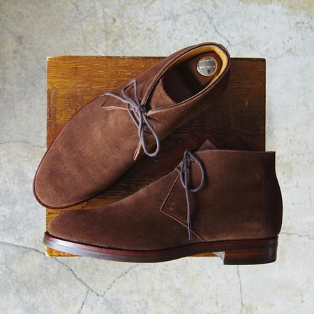 美品★(金沢)KOKON/ココン SIZE 6【合計オーダー価格￥65,450-★チャッカブーツ/401/KO-1ラスト】濃茶/スエード/メンズ★f663