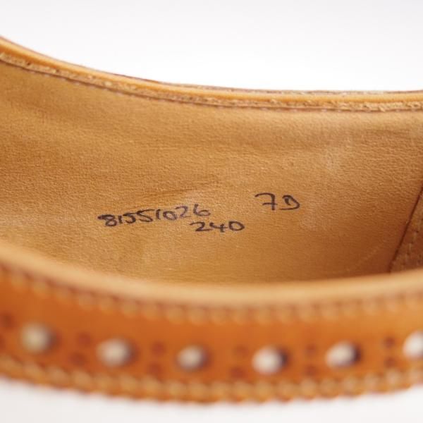 極美品★クロケット&ジョーンズ UK6.5/US7D【★ブルックスブラザーズ別注/Peal&co】240ラスト/フルブローグ/茶×白/Crockett&Jones★f664
