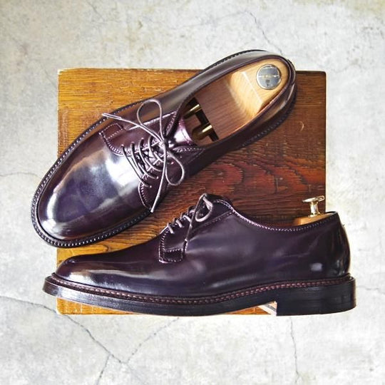 美品★オールデン 7D【定価￥138,600-★コードバン仕様/990】バリーラスト/プレーントゥ/#8/赤茶/メンズ/Alden★f671