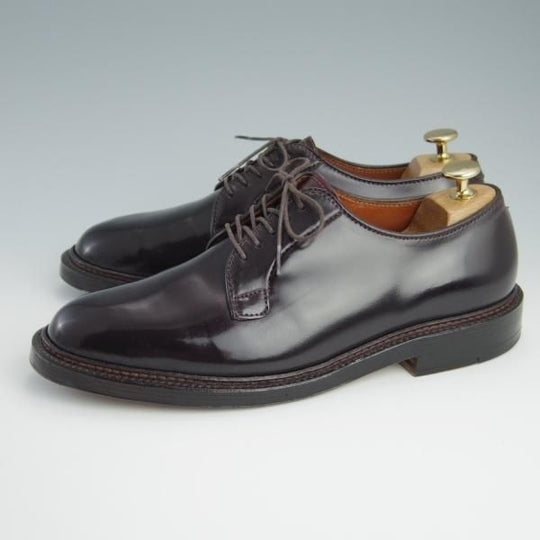 美品★オールデン 7D【定価￥138,600-★コードバン仕様/990】バリーラスト/プレーントゥ/#8/赤茶/メンズ/Alden★f671