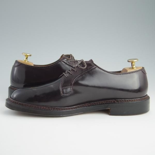 美品★オールデン 7D【定価￥138,600-★コードバン仕様/990】バリーラスト/プレーントゥ/#8/赤茶/メンズ/Alden★f671
