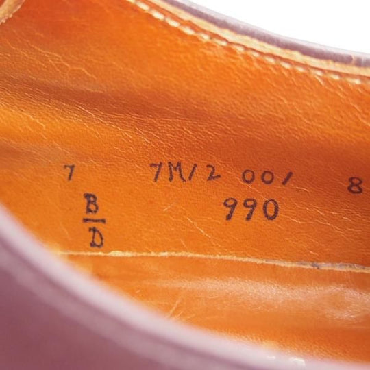 美品★オールデン 7D【定価￥138,600-★コードバン仕様/990】バリーラスト/プレーントゥ/#8/赤茶/メンズ/Alden★f671