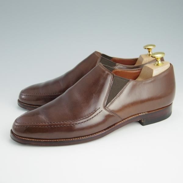 極上★クロケット&ジョーンズ 6.5E【★トゥモローランド別注/TOMORROWLAND】サイドエラスティック/カーフ/茶/メンズ/Crockett&Jones★f672