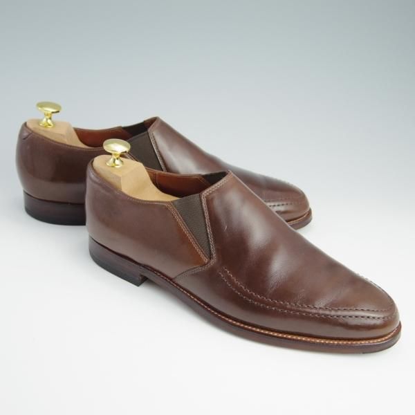 極上★クロケット&ジョーンズ 6.5E【★トゥモローランド別注/TOMORROWLAND】サイドエラスティック/カーフ/茶/メンズ/Crockett&Jones★f672