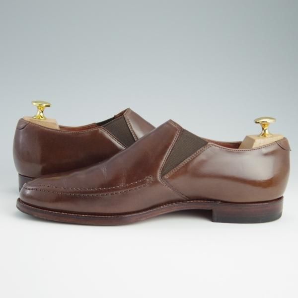 極上★クロケット&ジョーンズ 6.5E【★トゥモローランド別注/TOMORROWLAND】サイドエラスティック/カーフ/茶/メンズ/Crockett&Jones★f672