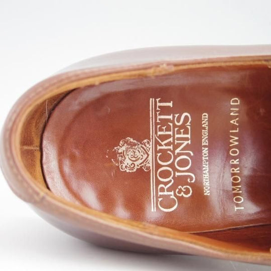 極上★クロケット&ジョーンズ 6.5E【★トゥモローランド別注/TOMORROWLAND】サイドエラスティック/カーフ/茶/メンズ/Crockett&Jones★f672