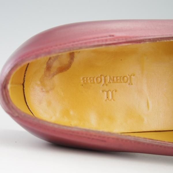 極上★ジョンロブ 7.5E【モデル定価￥217,800-★ロペス/LOPEZ】4395ラスト/コインローファー/カーフ/赤茶×白/メンズ/JOHN LOBB★f695