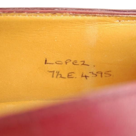 極上★ジョンロブ 7.5E【モデル定価￥217,800-★ロペス/LOPEZ】4395ラスト/コインローファー/カーフ/赤茶×白/メンズ/JOHN LOBB★f695