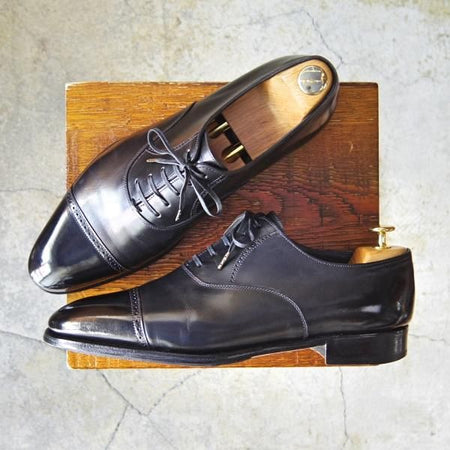 美品★ジョンロブ 8E【定価￥264,000-★プレステージライン/フィリップ2/7000ラスト】Philip2/パンチドキャップトゥ/黒/JOHN LOBB★f696