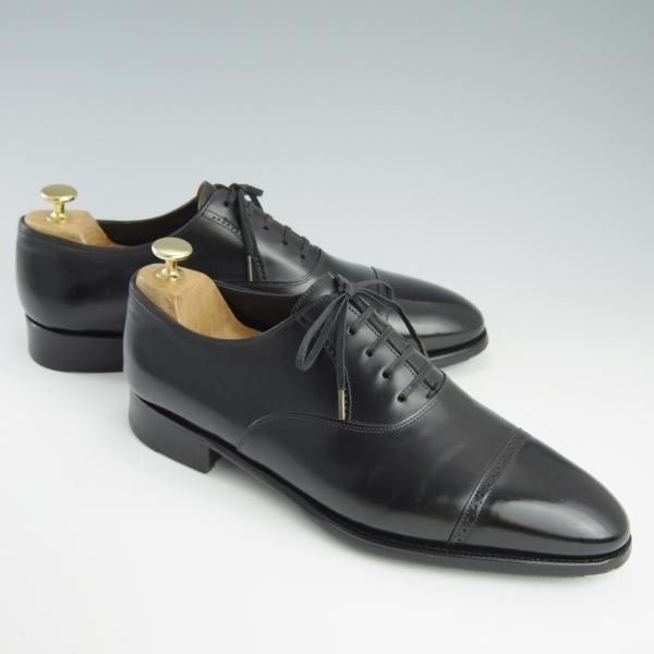 美品★ジョンロブ 8E【定価￥264,000-★プレステージライン/フィリップ2/7000ラスト】Philip2/パンチドキャップトゥ/黒/JOHN LOBB★f696