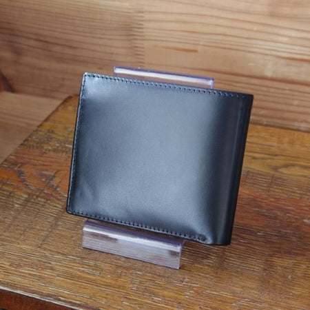 未使用★(英)SIMPSON LONDON/シンプソン【定価￥35,700-★W15/二つ折り財布】カーフ/黒/レザー/本革/メンズ★f701