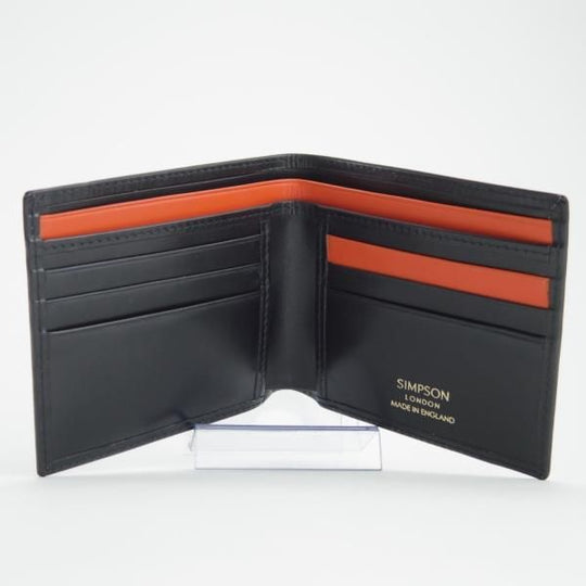 未使用★(英)SIMPSON LONDON/シンプソン【定価￥35,700-★W15/二つ折り財布】カーフ/黒/レザー/本革/メンズ★f701
