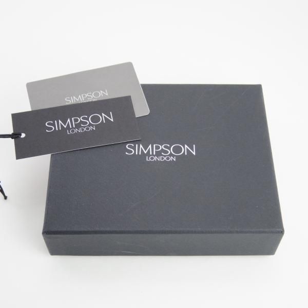 未使用★(英)SIMPSON LONDON/シンプソン【定価￥35,700-★W15/二つ折り財布】カーフ/黒/レザー/本革/メンズ★f701