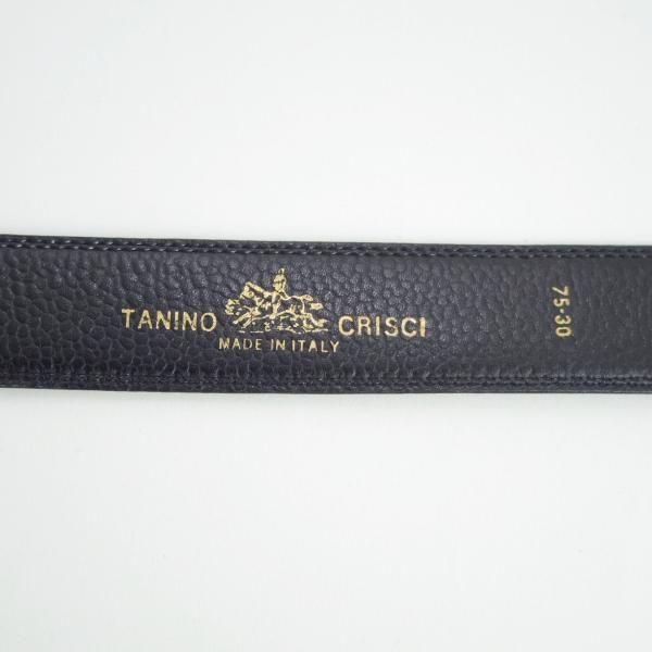 ほぼ未使用★(伊)タニノクリスチー 30インチ/75cm【★レザー/ベルト/黒/ビジネス】本革/メンズ/TANINO CRISCI★f702