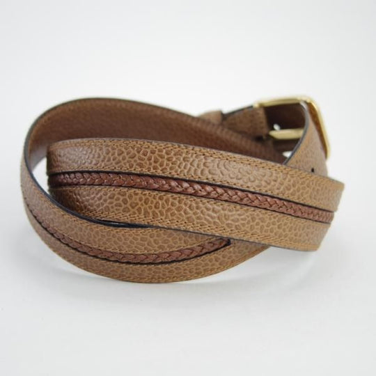 ほぼ未使用★(伊)タニノクリスチー 30インチ/75cm【★レザー/ベルト/茶/ビジネス】本革/メンズ/TANINO CRISCI★f703