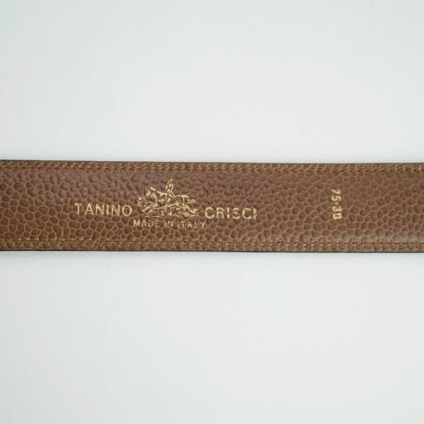 ほぼ未使用★(伊)タニノクリスチー 30インチ/75cm【★レザー/ベルト/茶/ビジネス】本革/メンズ/TANINO CRISCI★f703