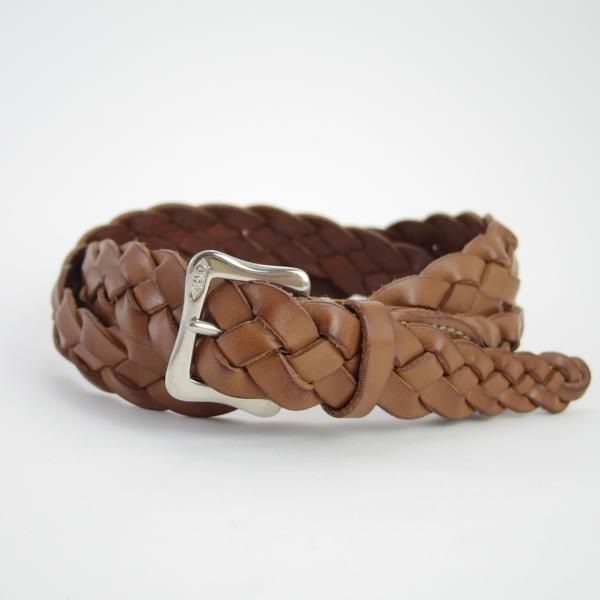 極美品★(英)J&Mデヴィッドソン 32インチ/80cm【★レザー/メッシュベルト/茶】メンズ＆レディース兼用/本革/J&M Davidson★f704