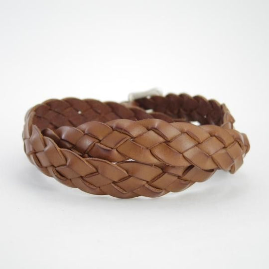 極美品★(英)J&Mデヴィッドソン 32インチ/80cm【★レザー/メッシュベルト/茶】メンズ＆レディース兼用/本革/J&M Davidson★f704