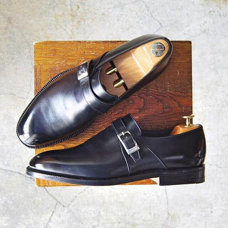 美品★チャーチ 75F/UK7.5【ジェームスボンド着用モデル(1999年007シリーズ)★PRESLEY】プレスリー/73ラスト/カーフ/黒/Church's★f707