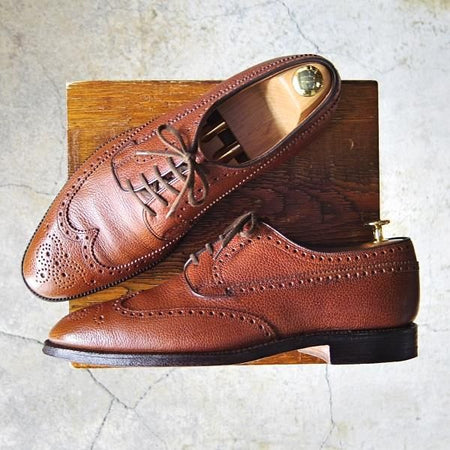 極上★チャーチ UK9程度【旧チャーチ★149ラスト/3都市ロゴ/RANCH OXHIDE】フルブローグ/茶/メンズ/Church's★f708