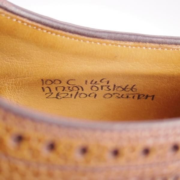 極上★チャーチ UK9程度【旧チャーチ★149ラスト/3都市ロゴ/RANCH OXHIDE】フルブローグ/茶/メンズ/Church's★f708