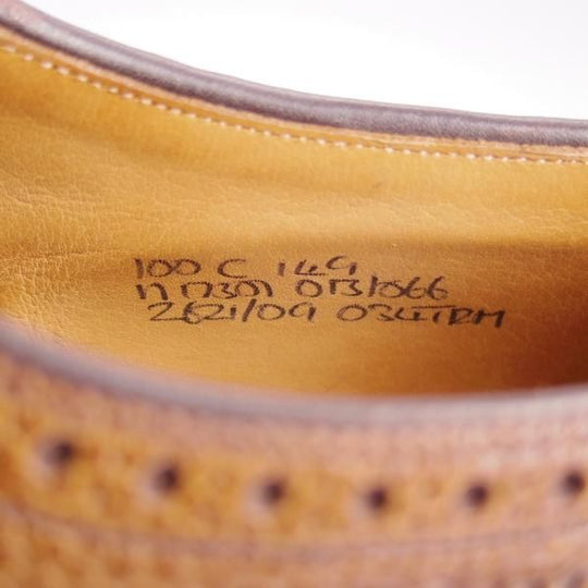 極上★チャーチ UK9程度【旧チャーチ★149ラスト/3都市ロゴ/RANCH OXHIDE】フルブローグ/茶/メンズ/Church's★f708