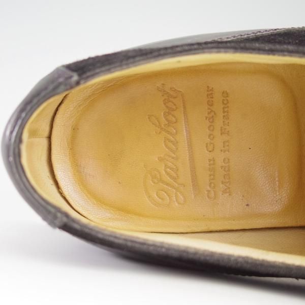極上★パラブーツ SIZE 8.5【モデル定価￥77,000-★ドレス仕様シャンボード/CHAMBORD】スエード×カーフ/Uチップ/黒/Paraboot★f709