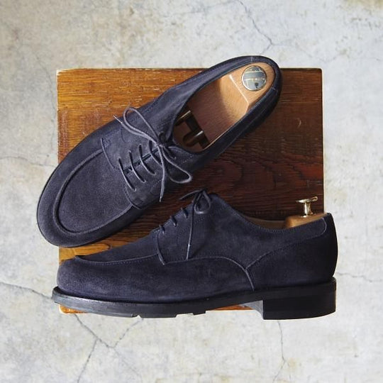 美品★パラブーツ SIZE 6.5【モデル定価￥77,000-★ドレス仕様シャンボード/CHAMBORD】スエード/紺/Uチップ/メンズ/Paraboot★f710