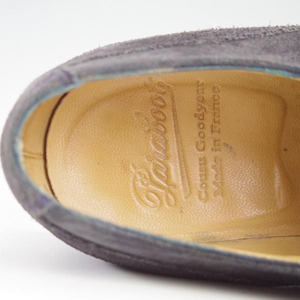 美品★パラブーツ SIZE 6.5【モデル定価￥77,000-★ドレス仕様シャンボード/CHAMBORD】スエード/紺/Uチップ/メンズ/Paraboot★f710