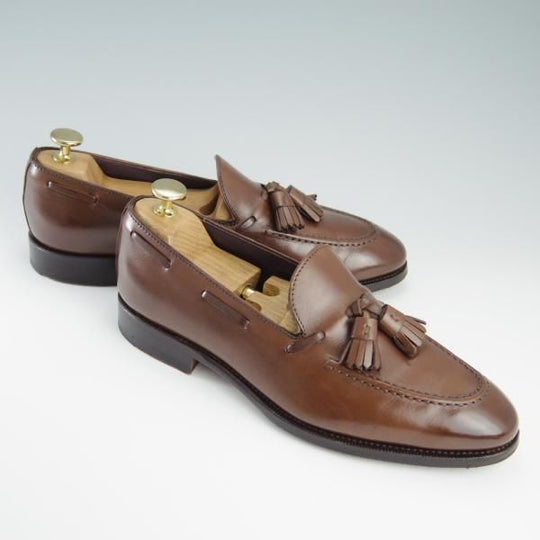 美品★(スペイン製)CARMINA/カルミナ SIZE 6【定価￥72,600-★タッセルローファー/80215】UETAMラスト/カーフ/MARRON/茶/メンズ★f712