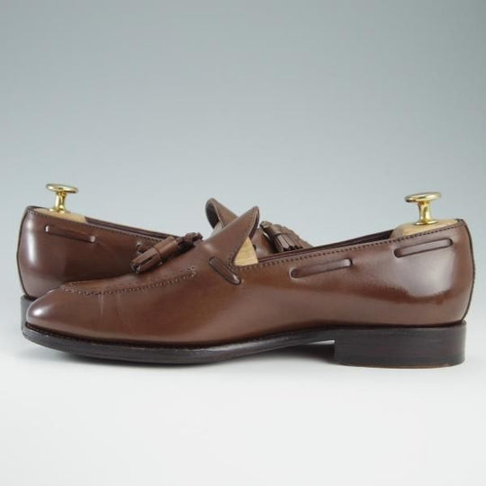 美品★(スペイン製)CARMINA/カルミナ SIZE 6【定価￥72,600-★タッセルローファー/80215】UETAMラスト/カーフ/MARRON/茶/メンズ★f712