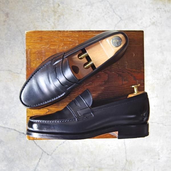 極上★(スペイン製)CARMINA/カルミナ SIZE 6【定価￥72,600-★コインローファー/80578】GENOVAラスト/ボックスカーフ/黒/メンズ★f714