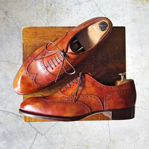 極美品★シェットランドフォックス SIZE 7【モデル定価￥64,800-★ケンジントン/3014SF】フルブローグ/カーフ/茶/Shetlandfox★f715