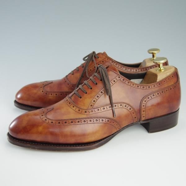 極美品★シェットランドフォックス SIZE 7【モデル定価￥64,800-★ケンジントン/3014SF】フルブローグ/カーフ/茶/Shetlandfox★f715