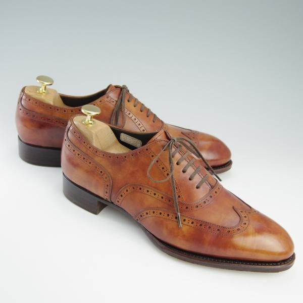 極美品★シェットランドフォックス SIZE 7【モデル定価￥64,800-★ケンジントン/3014SF】フルブローグ/カーフ/茶/Shetlandfox★f715