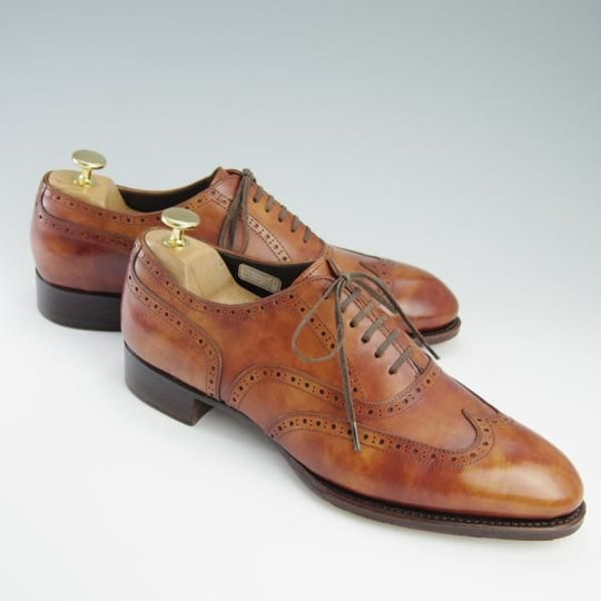 極美品★シェットランドフォックス SIZE 7【モデル定価￥64,800-★ケンジントン/3014SF】フルブローグ/カーフ/茶/Shetlandfox★f715