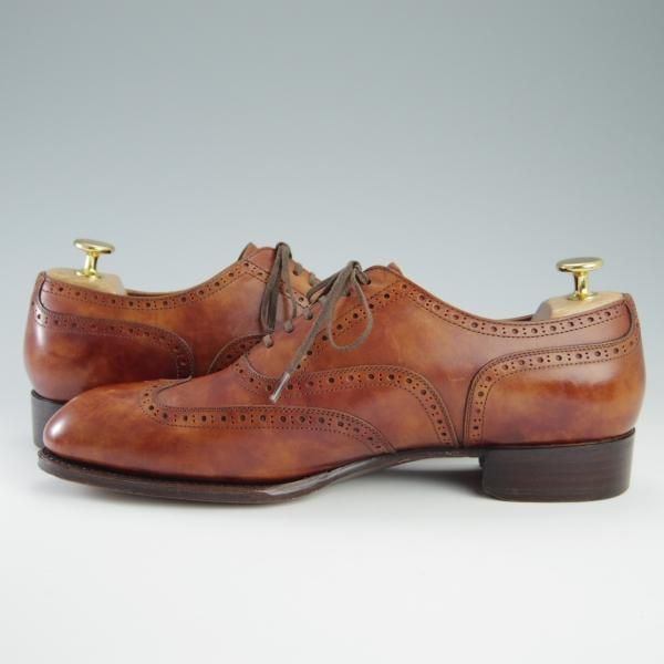 極美品★シェットランドフォックス SIZE 7【モデル定価￥64,800-★ケンジントン/3014SF】フルブローグ/カーフ/茶/Shetlandfox★f715