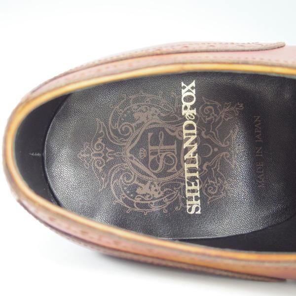 極美品★シェットランドフォックス SIZE 7【モデル定価￥64,800-★ケンジントン/3014SF】フルブローグ/カーフ/茶/Shetlandfox★f715